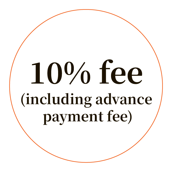 10e (including advance payment fee) 10e (including advance payment fee)